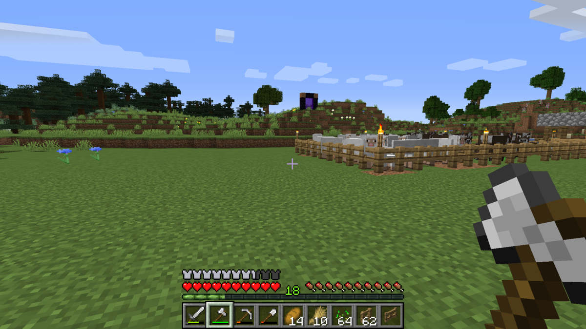 マイクラ おしゃれなネザーゲートをつくり隊 あと牛 羊小屋も装飾 すーぱーすろーらいふ 7 すろーのマイクラ日記