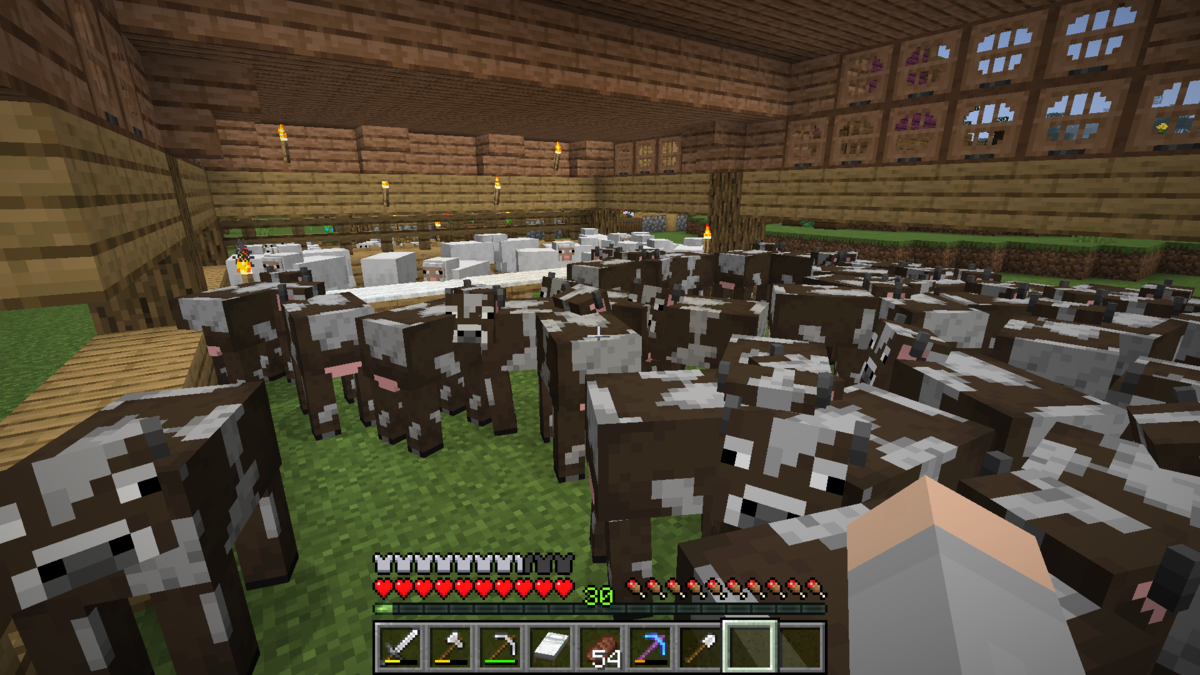マイクラ おしゃれなネザーゲートをつくり隊 あと牛 羊小屋も装飾 すーぱーすろーらいふ 7 すろーのマイクラ日記