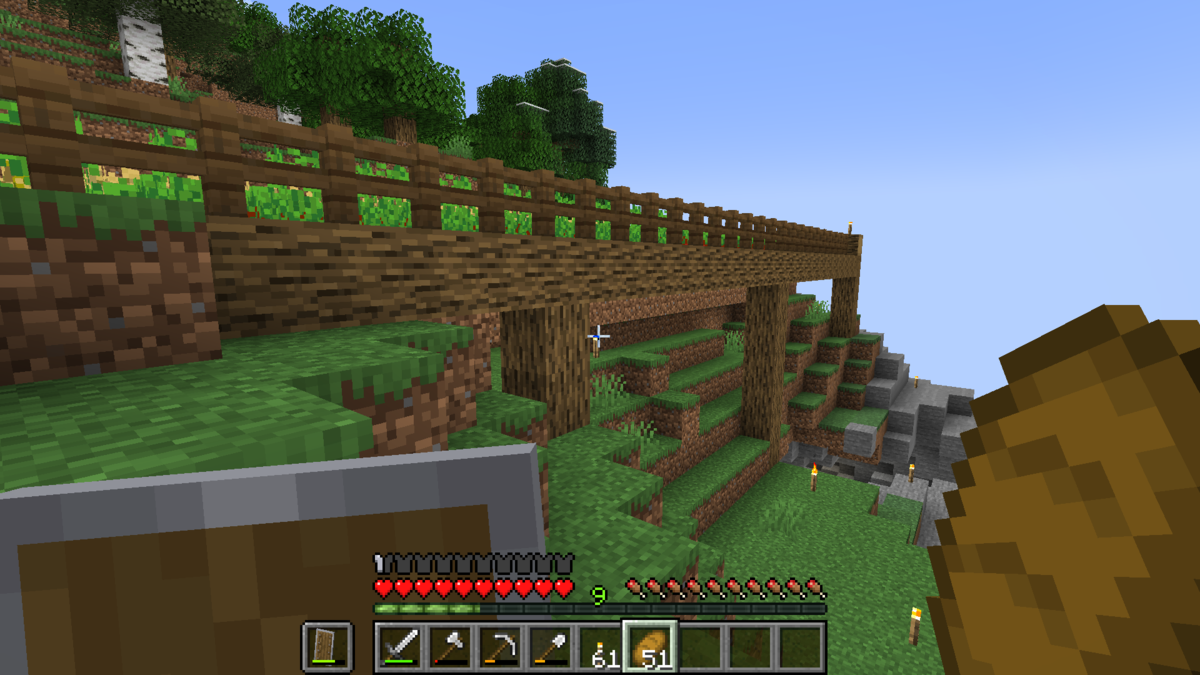 マイクラ ごはんをつくって 道を整備して 山岳キャンプ開拓日記 Part3 すろーのマイクラ日記