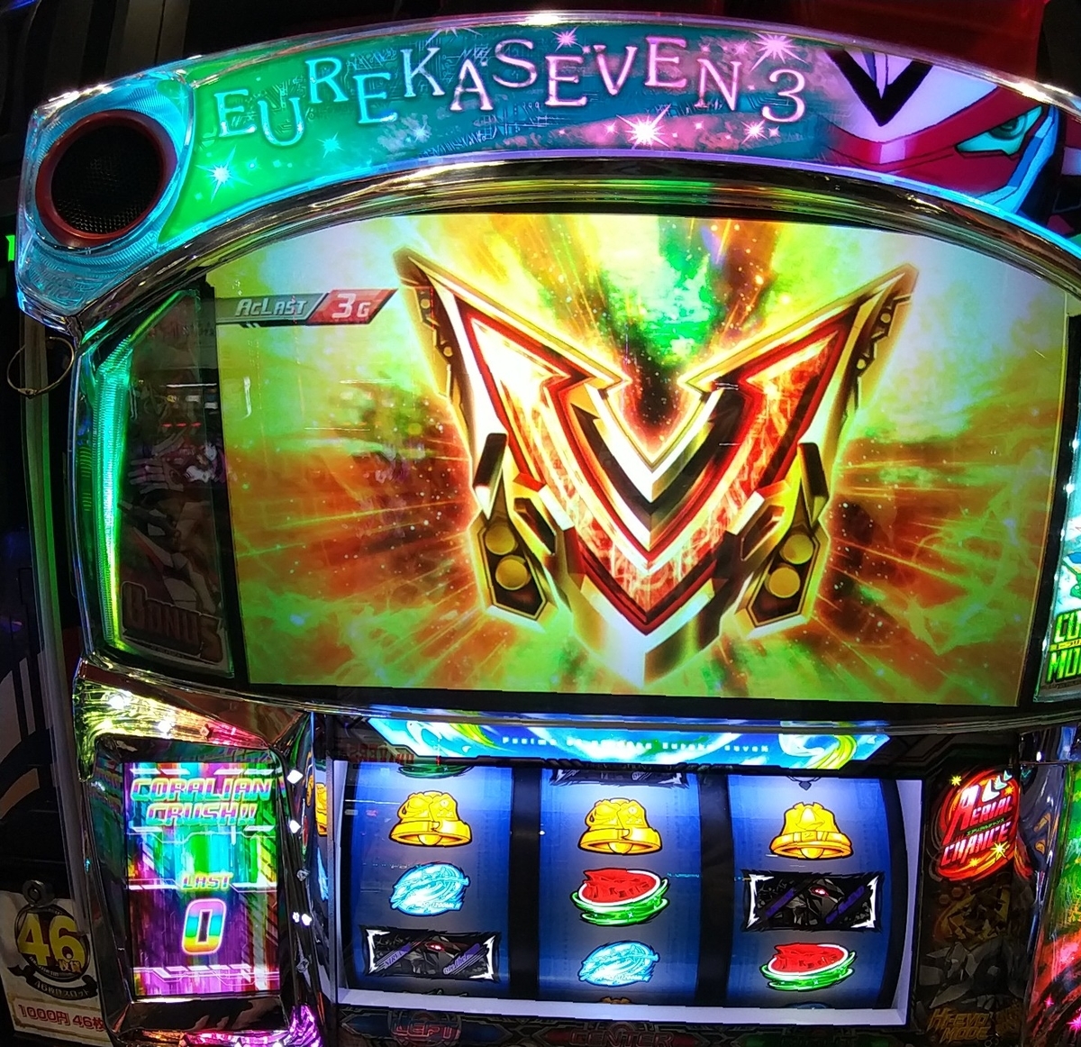 エウレカ3のハイエナで周期天井目前。しかし、ゲーム数天井も迫る。先