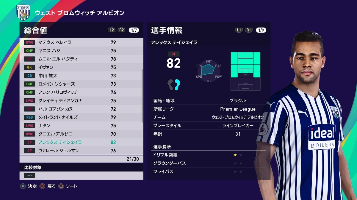 ウイイレ2021 WBA マスターリーグ6 - susataのブログ