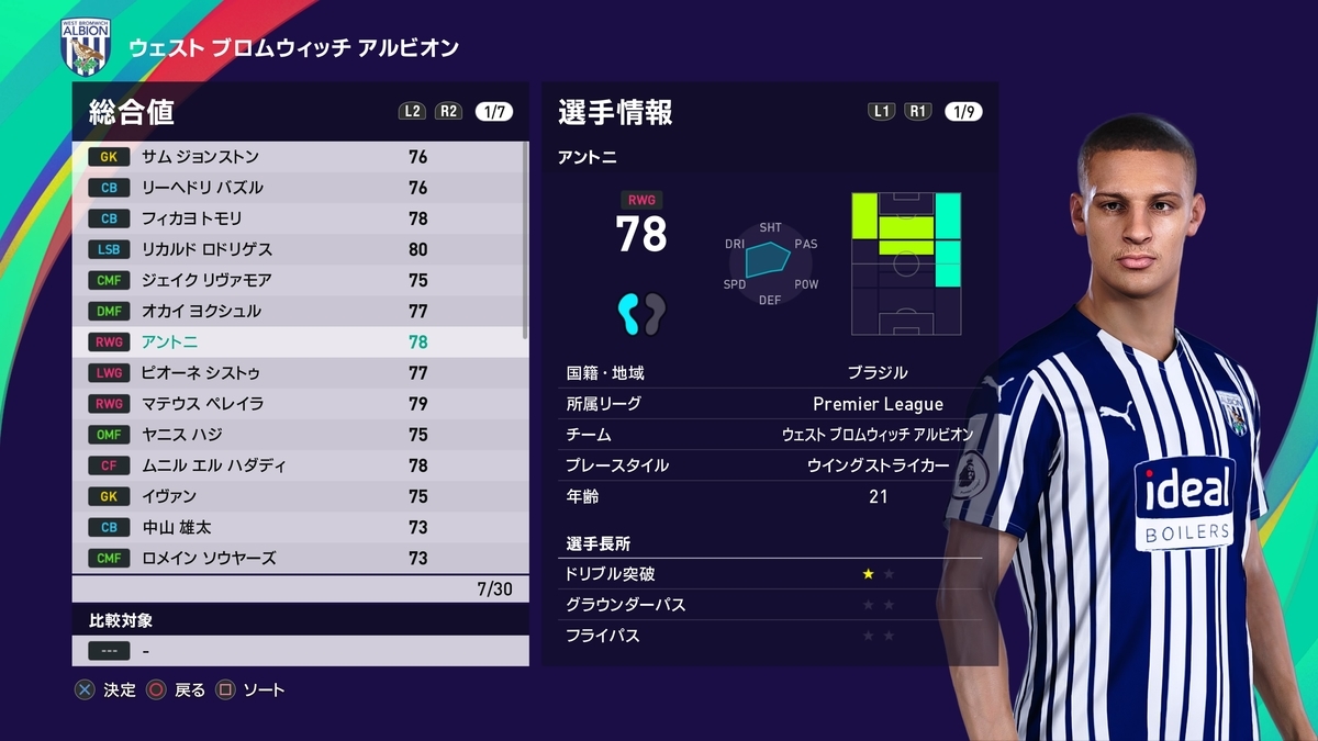 ウイイレ2021 WBA マスターリーグ6 - susataのブログ