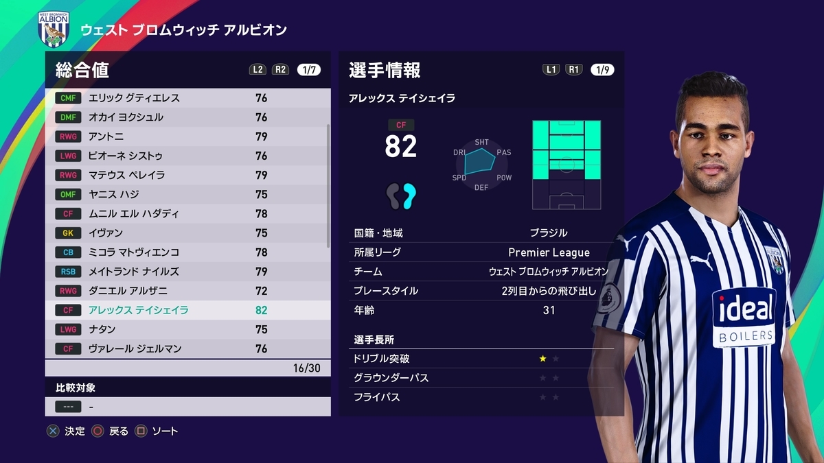 ウイイレ2021 WBA マスターリーグ8 - susataのブログ