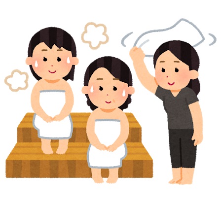 タオルを巻いている人