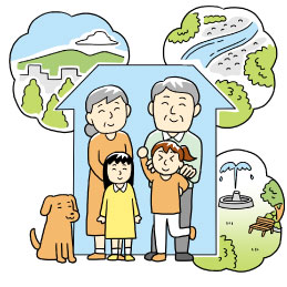 自然の豊かな場所にある一戸建てイメージ