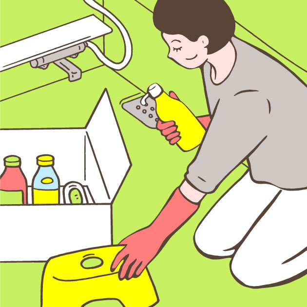 水回りのハウスクリーニング準備イメージ