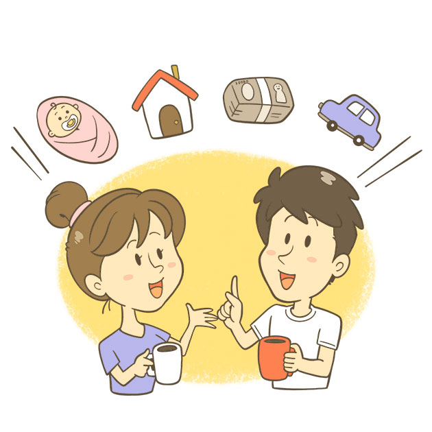 収入と支出、ライフプランを相談するイメージ