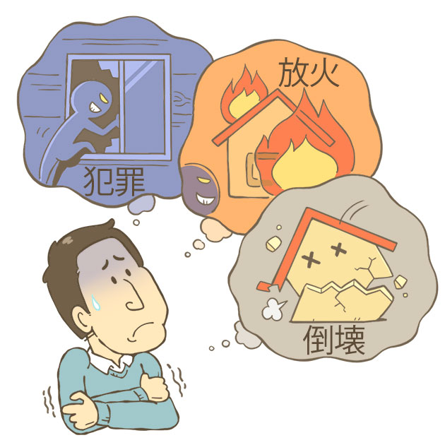 倒壊や放火、犯罪など防災・防犯面のリスクを高める