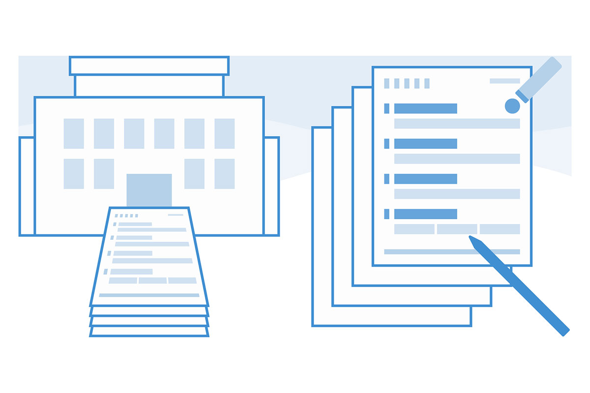 登録申請書や添付書類の綴じ方