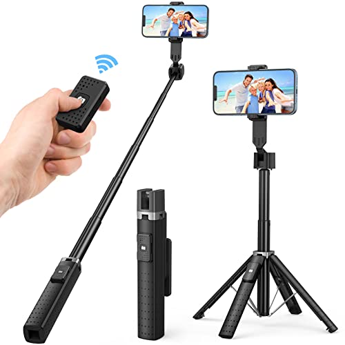 自撮り棒【独占四脚、安定感満点】Dragonleap 自撮りスマホ四脚/一脚兼用 頑丈なアルミ合金製 360°回転 小型セルカ棒 リモコン付き 映画放送/撮影録画/動画鑑賞/ライブ配信に最適 iPhone/Android対応、スマホ等多機種対応