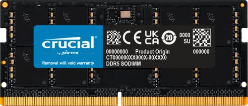 Crucial RAM 48GB DDR5 5600MT/s (または5200MT/s or 4800MT/s) ノートパソコンメモリ CT48G56C46S5 ブラック