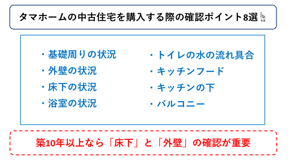 タマホームの中古住宅を購入する際の注意点　図解