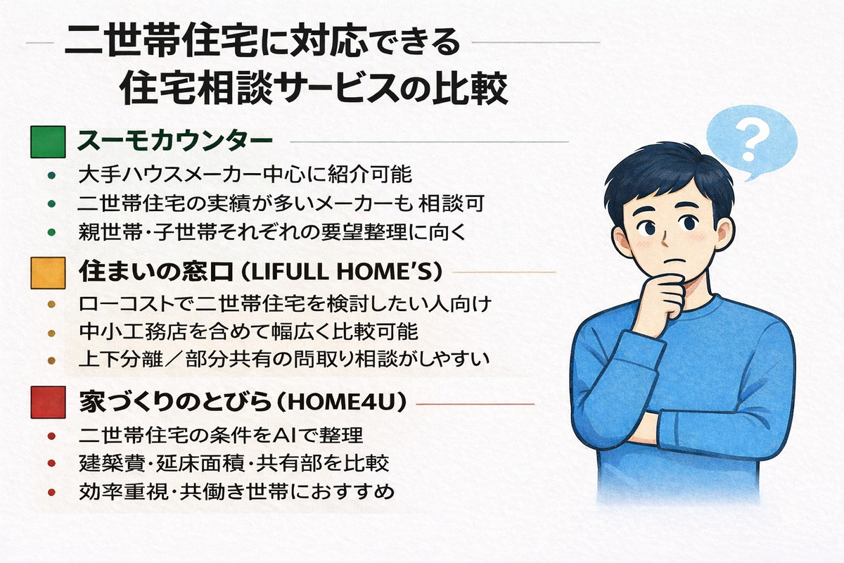 二世帯住宅 相談サービス 比較