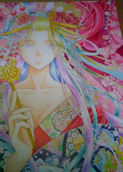 花魁風イラスト進捗状況 坂本真綾 プラチナ 鈴豆そうさく日記