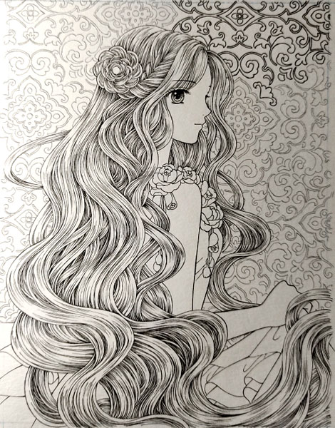 ボールペン画☆白黒 模様を沢山描いたマンダラ風のボールペン画のコツとデザインの考え方