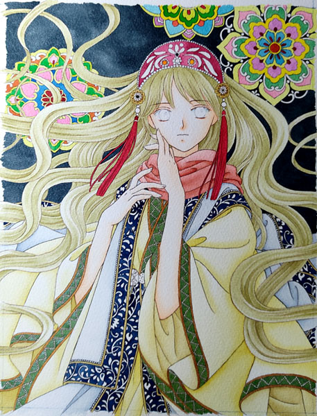 創作民族衣装風イラストメイキング3 そういえば節分でした 鈴豆そうさく日記