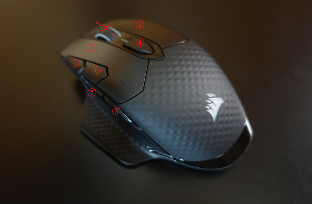 Corsair DARK CORE RGB PRO SEのレビュー】高センサーで1DPIまで細かく