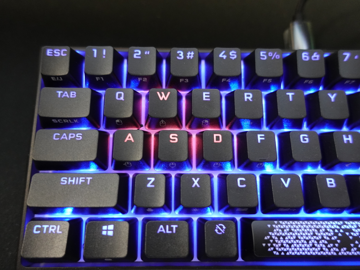 【FPS】CORSAIR K65 RGBゲーミングキーボード 【銀軸】 Corsair K65 RGB MINI 日本語配列(かな無し) テンキーレス
