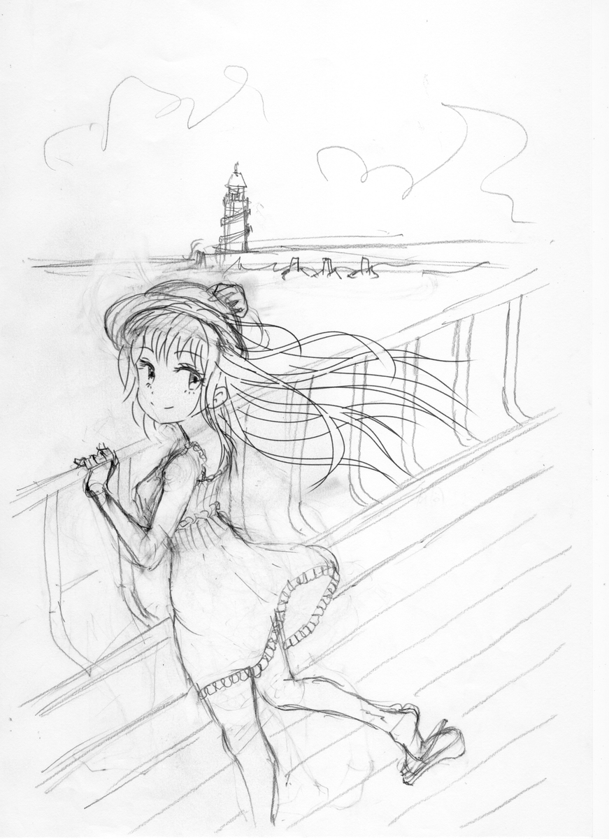 イラストに挑戦 28日目 髪と戦い中 ちょっと水彩で遊ぶ Old Boy のイラスト日記