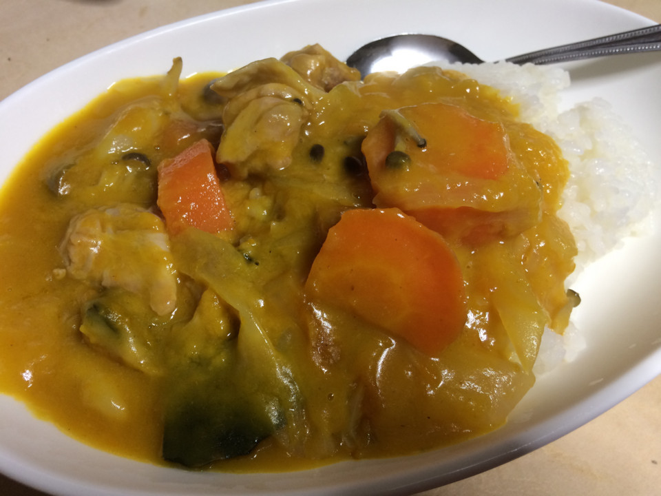 シチューをご飯にかけていただきます シチューをご飯にかけていただきます