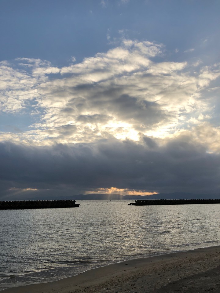 1月の海は寒いけど穏やかだった