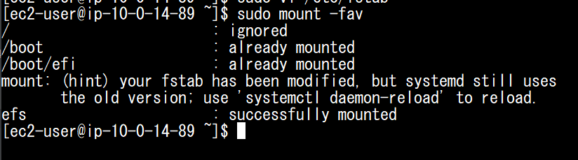 Successfully mounted