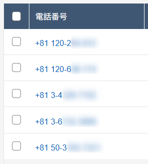 電話番号一覧