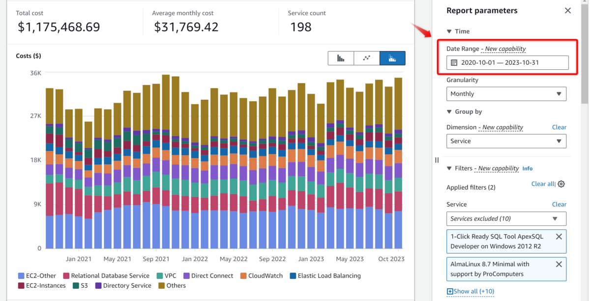 AWS Cost Explorer に最大38ヶ月間のデータを閲覧可能となる設定等の