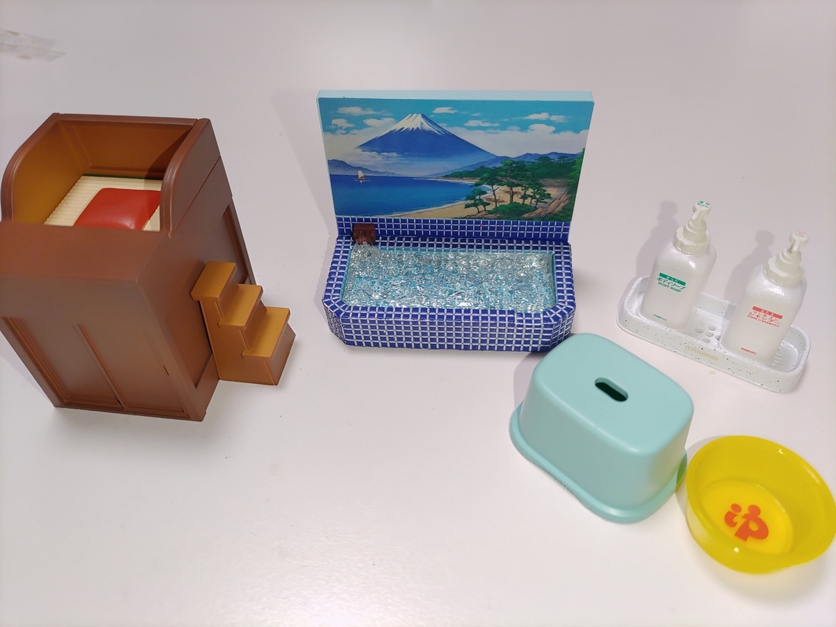 リーメント シルバニア ミニチュア 背景付●温泉 銭湯ガチャ ミニリカちゃん リーメント シルバニア ミニチュア 背景付○温泉 銭湯ガチャ
