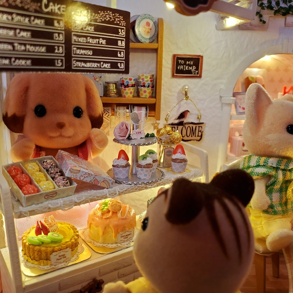 ドールハウス　ケーキ屋さん　ハンドメイド