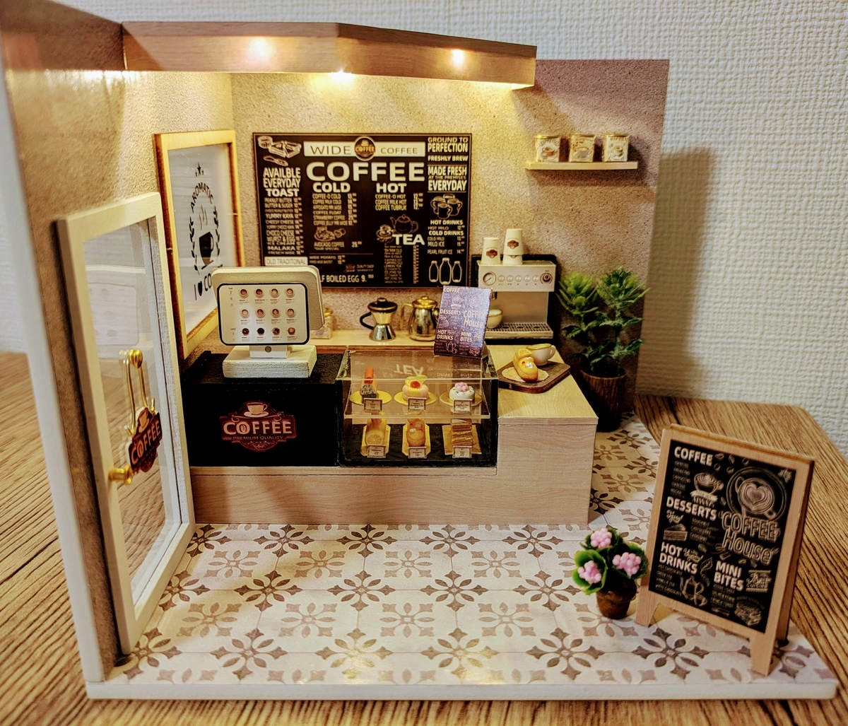 ドールハウス〉Leisurely coffee shop⑤建物＆照明 ✨完成