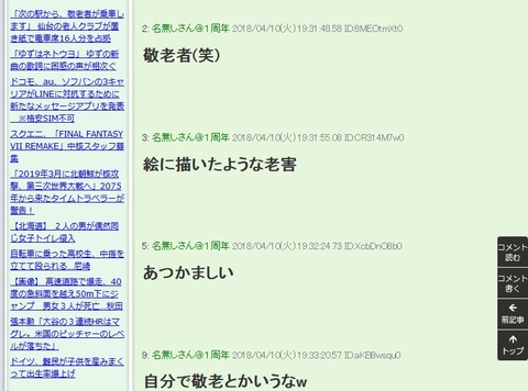 ネット上の批判的な書き込み