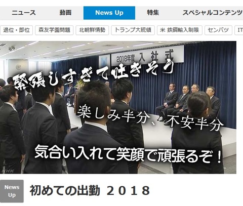 新社会人の朝礼(入社1日目)