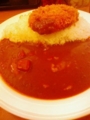 今年最初のカレー：大盛り野菜カレーにコロッケをトッピング。