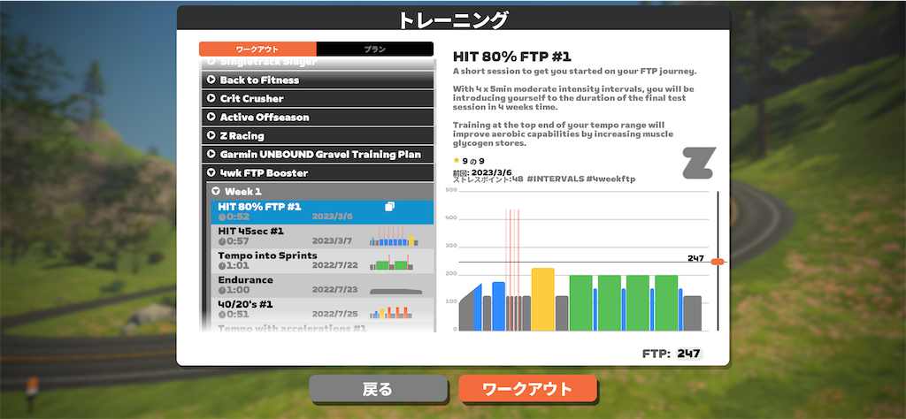 ZWIFTの4wk FTP booster始める！ - 48歳でロードバイクにハマった男の話
