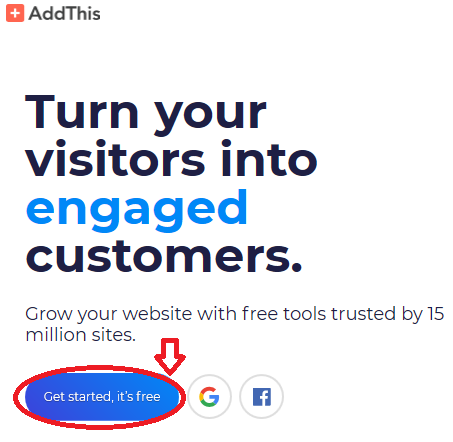 AddThisスタート画面