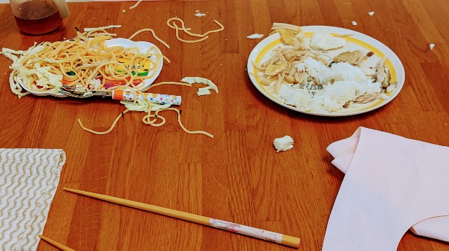 子供の食べ残しの写真