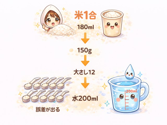 計量カップがないときの代用方法｜お米1合・水の量もすぐ分かる