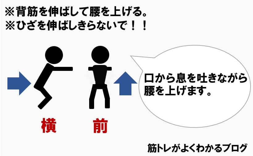 スクワットやり方⑤腰を上げる