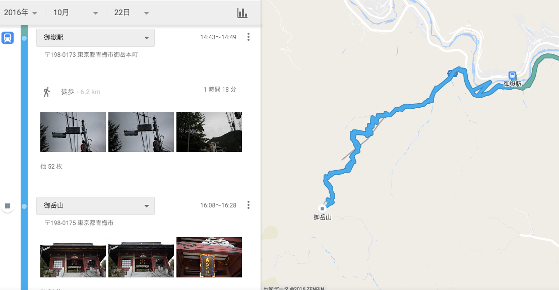 御岳山登山ルート図
