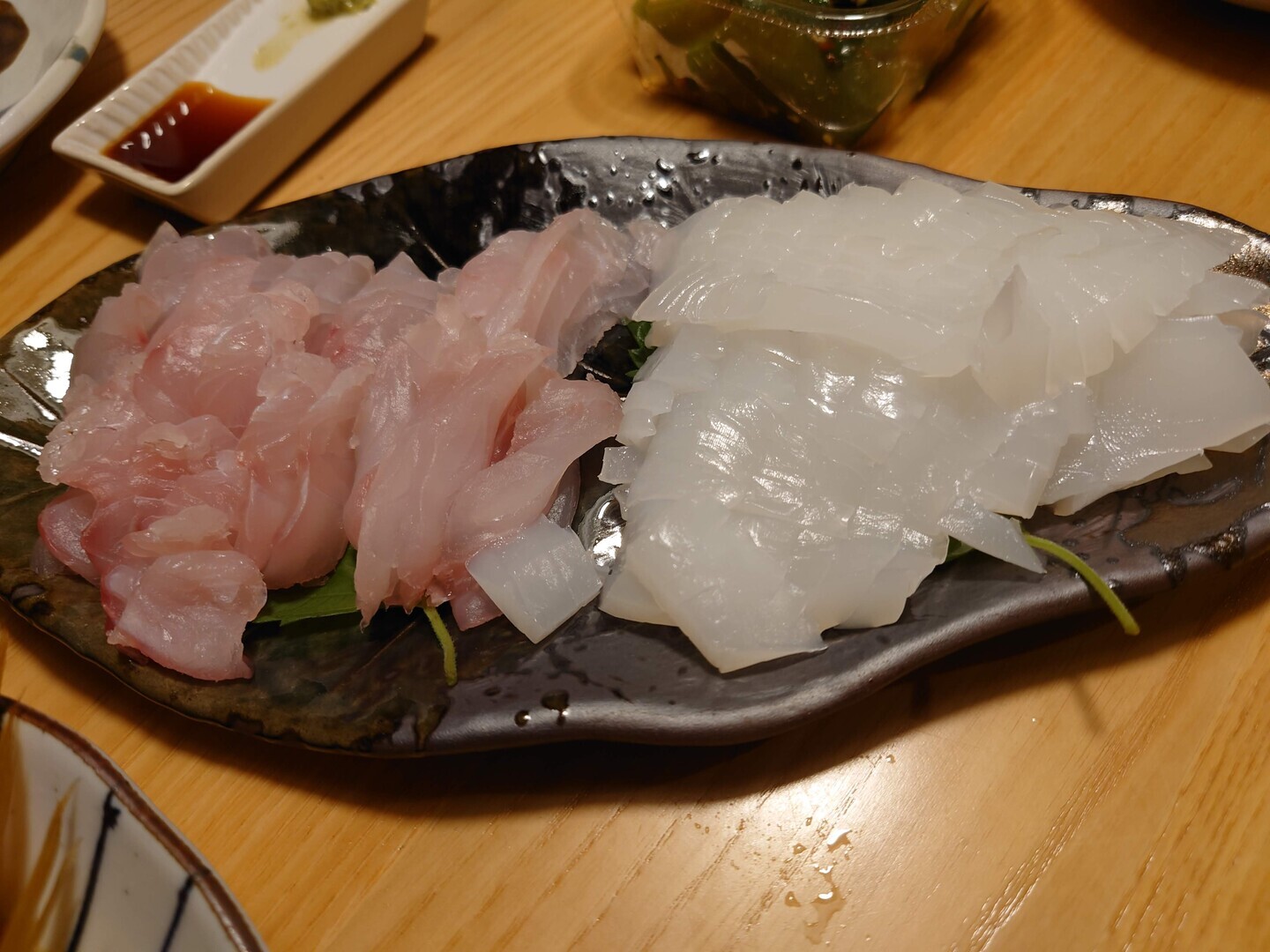 フエダイとアオリイカのお刺身