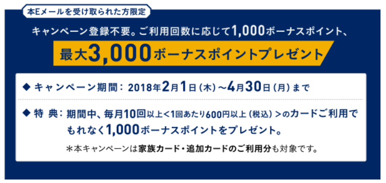 アメックスのキャンペーン案内画像