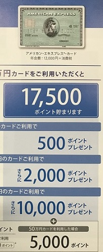 アメックスグリーン発行でもらえる紹介ポイント