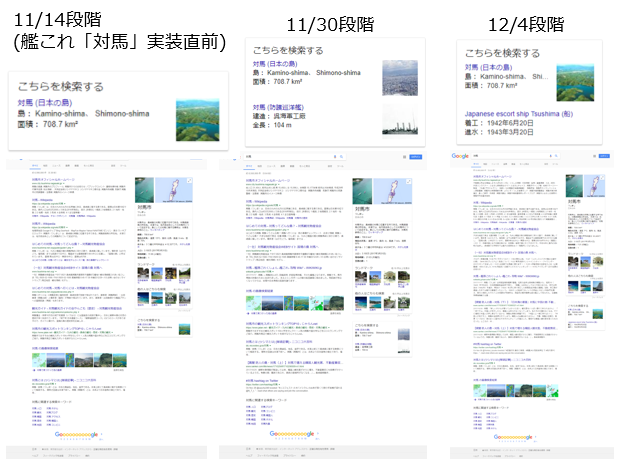 艦これ 海防艦対馬からみる検索エンジンの意味認識の精度 辻正浩のはてなブログ