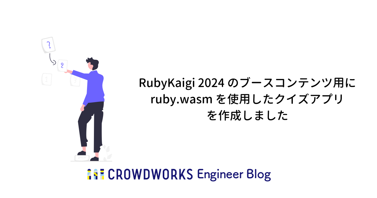 RubyKaigi 2024 のブースコンテンツ用に ruby.wasm を使用したクイズアプリを作成しましたというブログのOGP画像