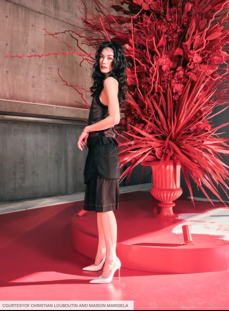 新品♪25cmルブタン×マルジェラ*フラットシューズ奇跡のコラボ赤♪