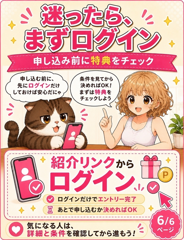 迷ったらまずログイン｜後から決められる準備をしておく