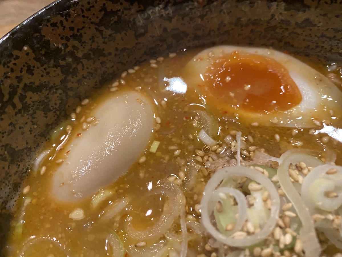 味噌つけ麺中盛　味玉