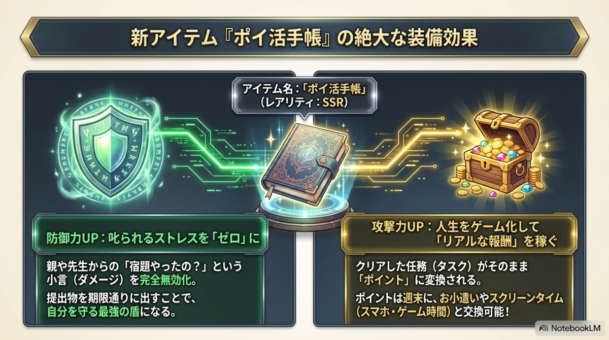 手帳で予定のピンチを防ぎポイント報酬を得る仕組み