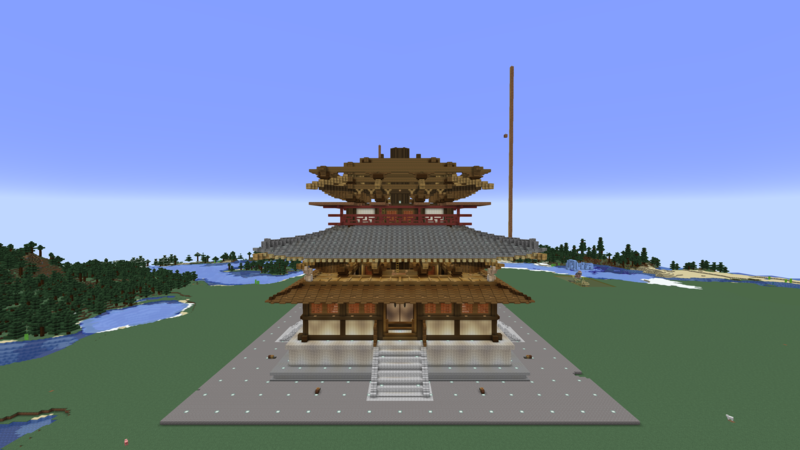 minecraft season6 part102 法隆寺五重塔 part16 二重目の木組みをして